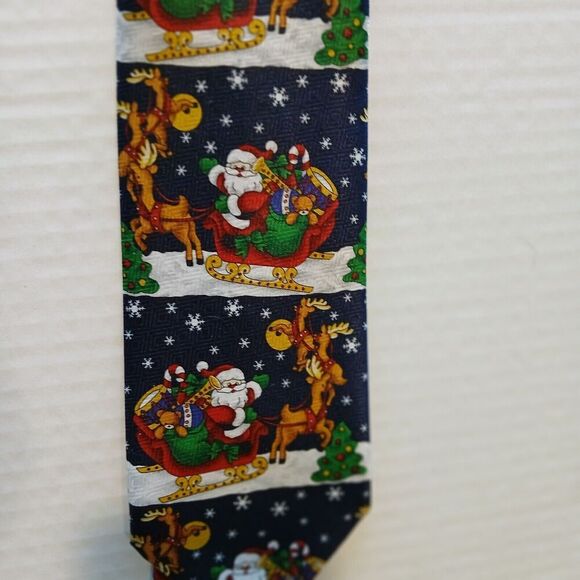 2 Christmas Tie's Unbranded 100% Polyester, Made in Korea. - Picture 5 of 10